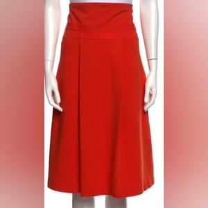 Diane Von Furstenberg orange pleated skirt
